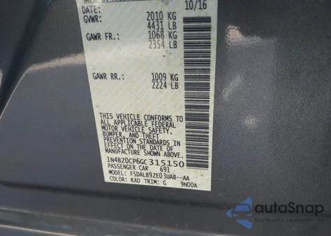 2016 Nissan Leaf S from USA, damaged, VIN 1N4BZ0CP6GC315150